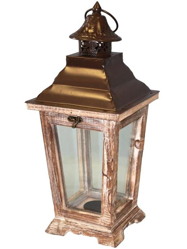 Lanterna in legno e vetro