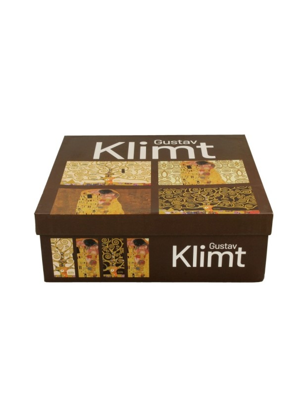 Komplet 4 lončkov iz porcelana z dekorjem Gustava Klimta Poljub