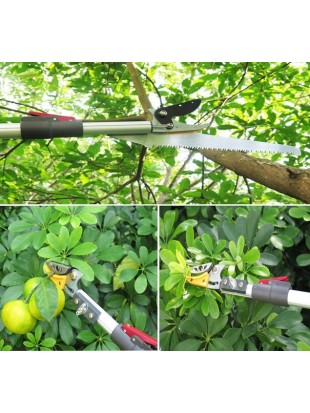 Teleskopske  vrtne škarje za  višje obrezovanje vej-+DARILO Vrtne rokavice z kremplji