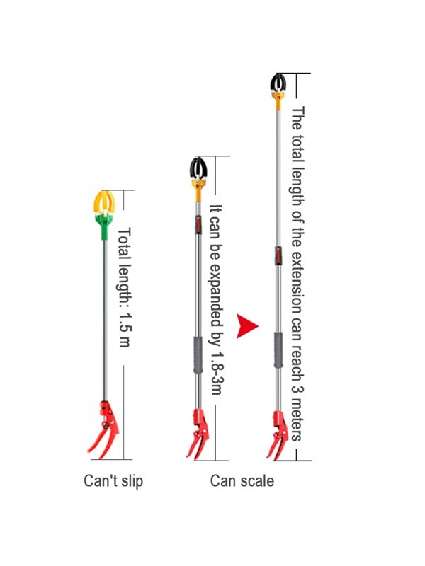 Berač voća s teleskopskom motkom-+POKLON Vrtne rukavice s kandžama