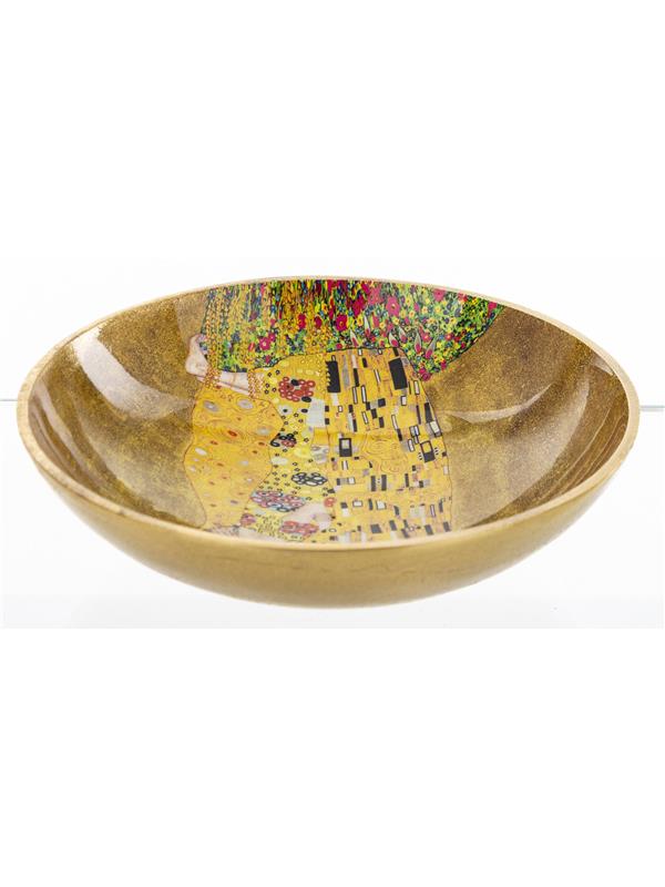 Skleda iz kovine z dekorjem Gustava Klimta Poljub