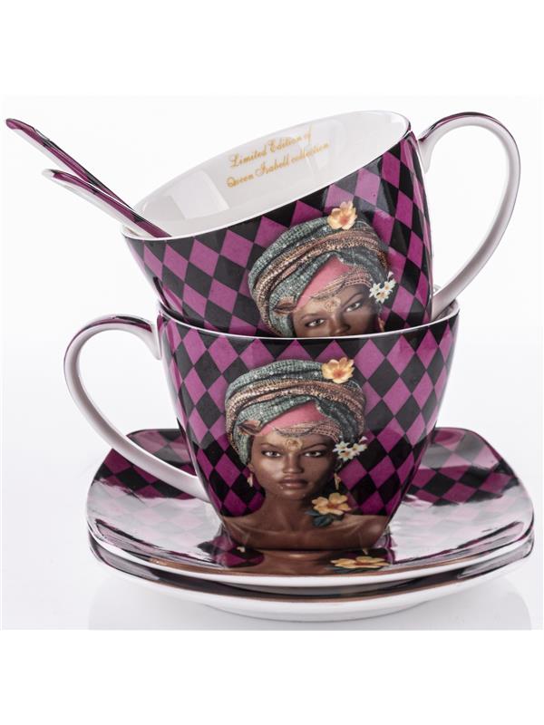 Filiżanka Z Podstawką I Łyżeczką 2+2+2