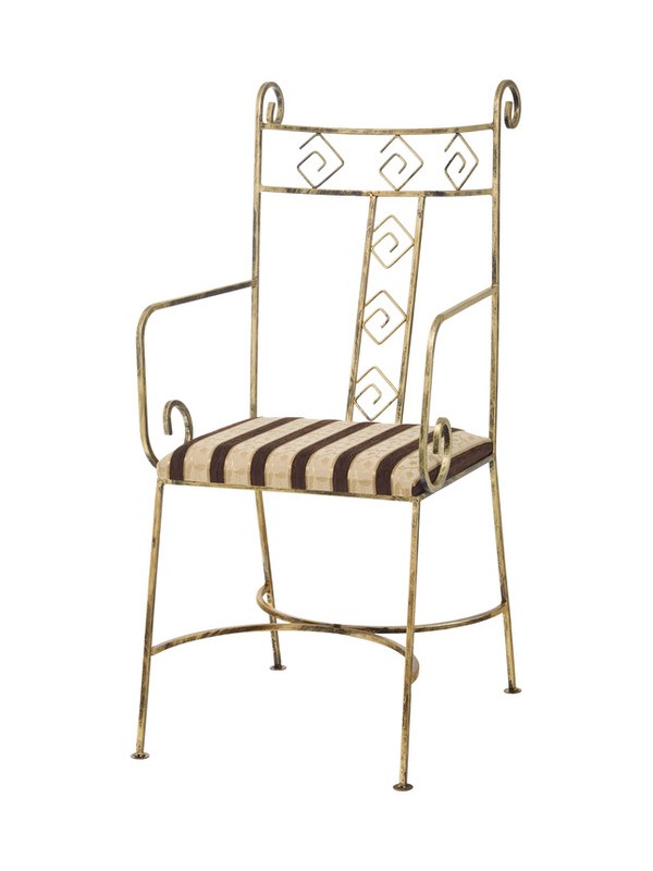 Sedia rivestita in metallo