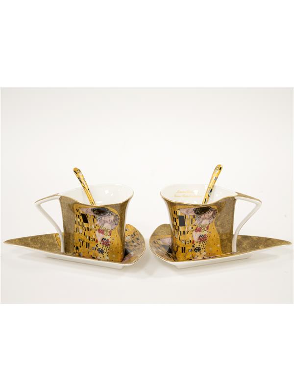 Komplet za kavo-dekor Klimt Poljub
