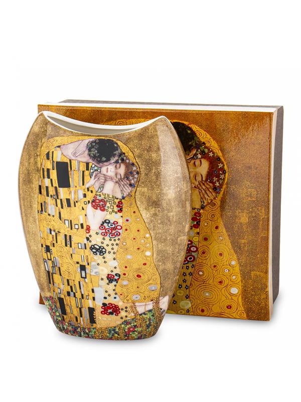 Vaza iz porcelana z dekorjem Gustava Klimta Poljub