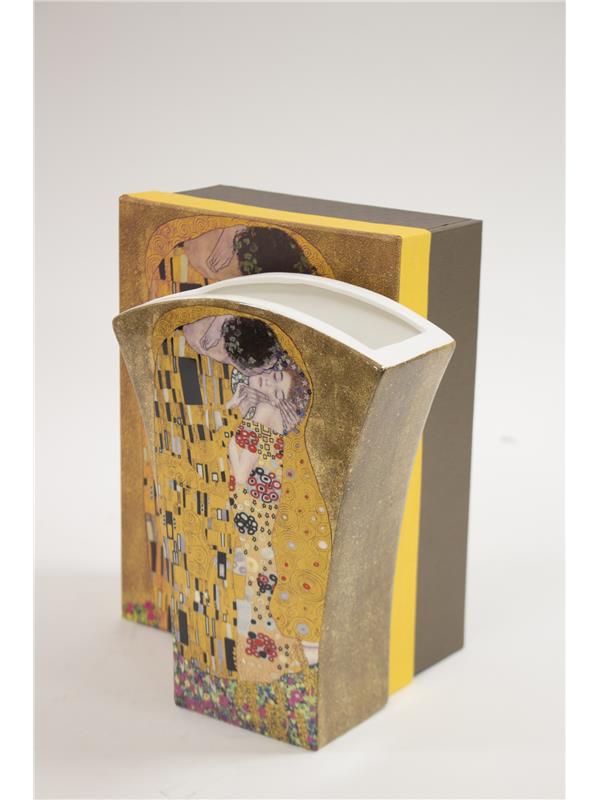 Vaza iz porcelana z dekorjem Gustava Klimta Poljub