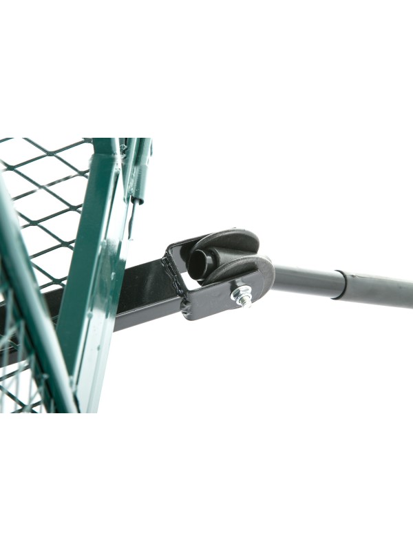 Gartenwagen mit Metallzaun und Plane