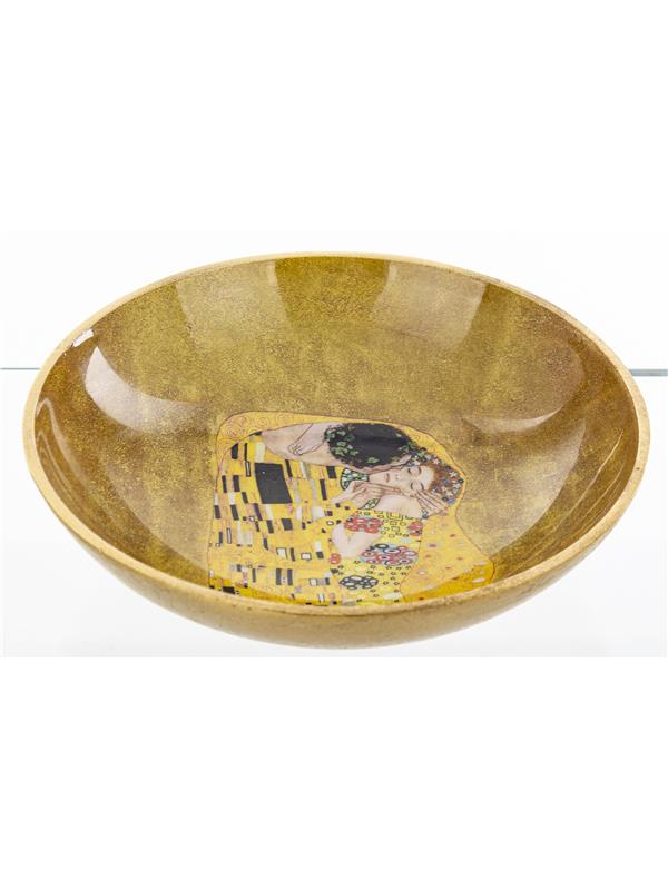 Skleda iz kovine z dekorjem Gustava Klimta Poljub