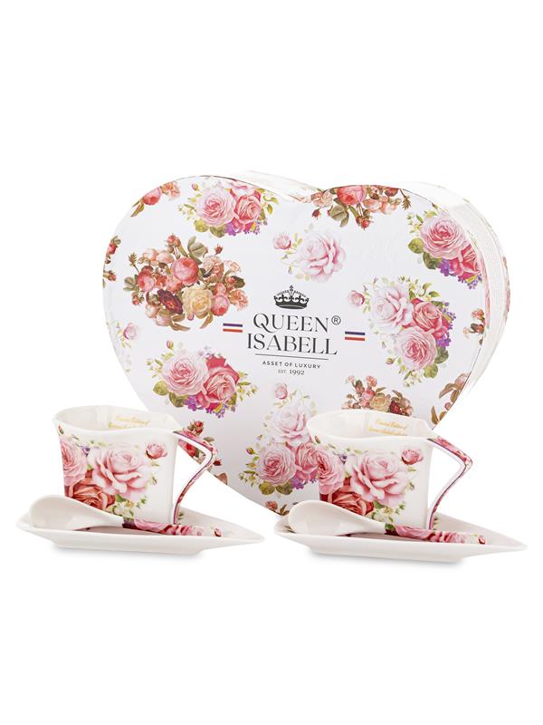 Kpl.dwóch Filiżanek Z Podstawkami I Łyżeczkami