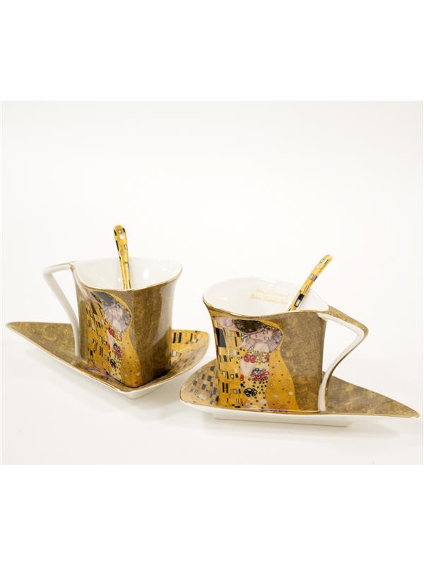 Komplet za kavo-dekor Klimt Poljub