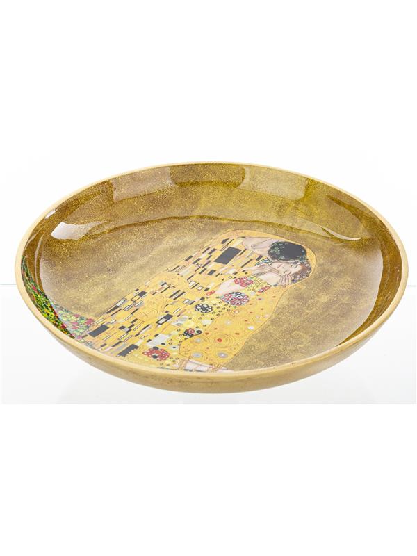 Pladenj z motivom Poljub slikarja Gustava Klimta