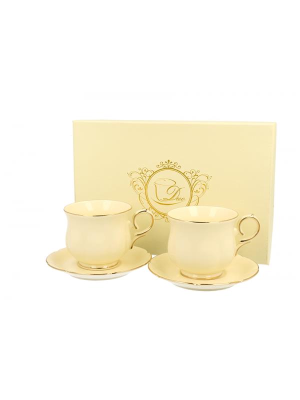 Komplet 2 skodelic espressa s krožnikom