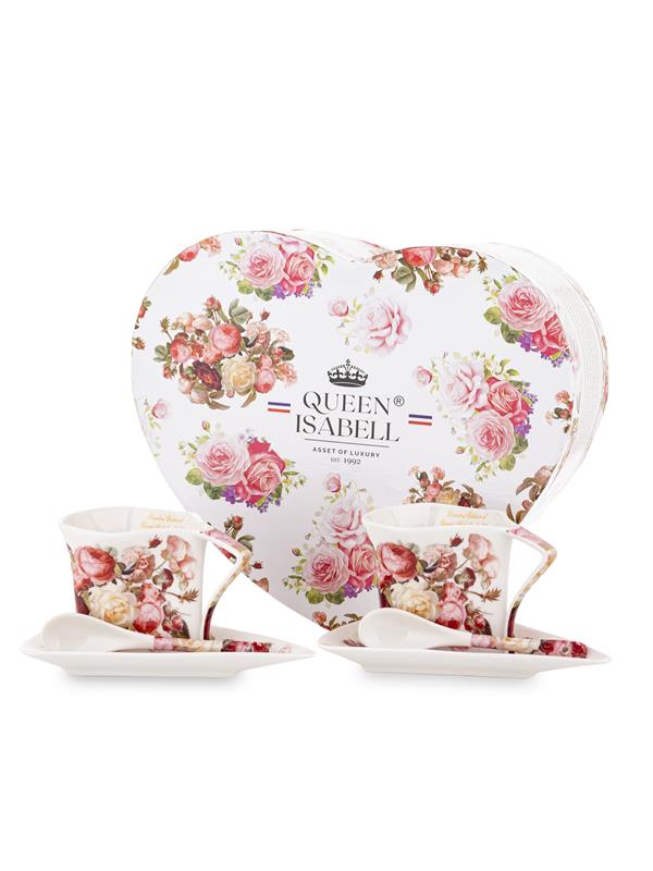 Kpl. Dwóch Filiżanek Z Podstawkami I Łyżkami