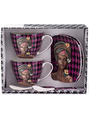 Filiżanka Z Podstawką I Łyżeczką 2+2+2