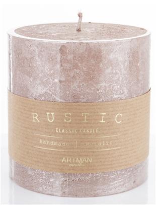 Pl Rose Gold Rustic Metalic Świeca Walec Mały Fi9