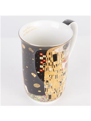 Lonček iz porcelana z dekorjem Klimt Poljub