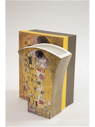 Vaza iz porcelana z dekorjem Gustava Klimta Poljub
