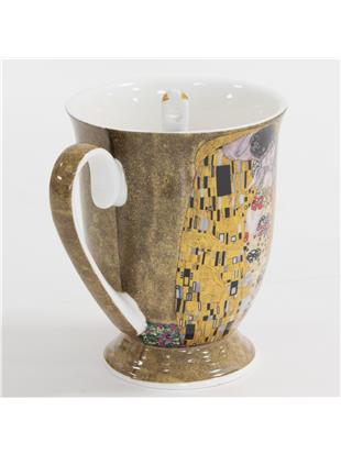 Set od 2 šalice sa žličicama s dekorom Gustav Klimt - Poljubac