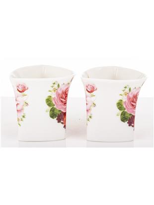 Kpl.dwóch Filiżanek Z Podstawkami I Łyżeczkami