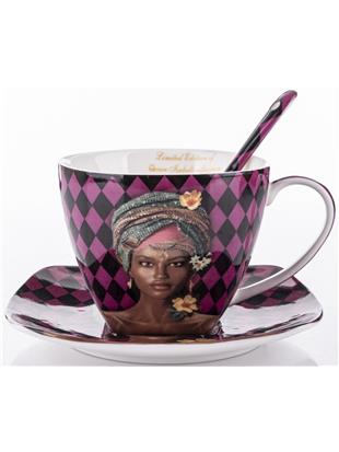 Filiżanka Z Podstawką I Łyżeczką 2+2+2