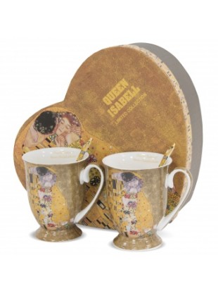 Porcelan-komplet 2+2-dekor Klimt Poljub