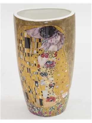 Vaza iz porcelana z dekorjem Gustava Klimta Poljub