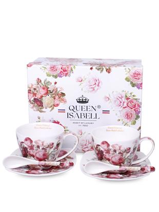 Kpl. Dwóch Filiżanek Z Podstawkami I Łyżeczkami