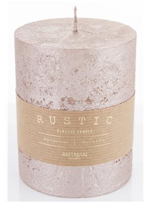 Pl Rose Gold Rustic Metalic Świeca Walec Średni F9