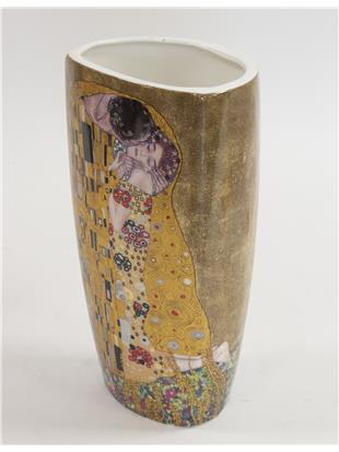 Vaza iz porcelana z dekorjem Gustava Klimta Poljub