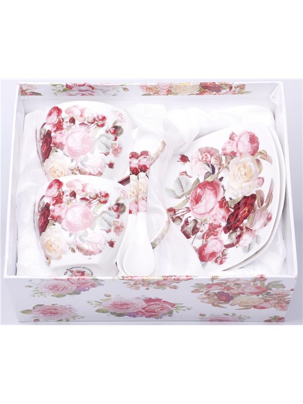 Kpl. Dwóch Filiżanek Z Podstawkami I Łyżeczkami