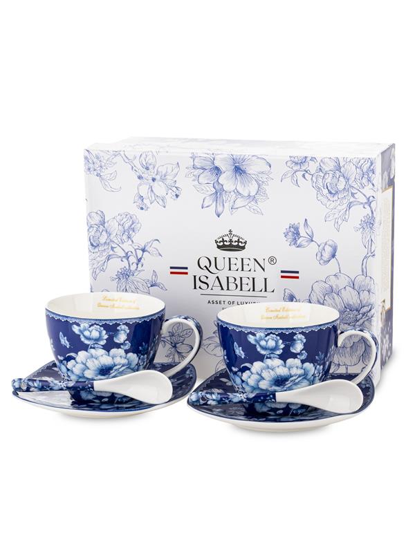 Kpl.dwóch Filiżanek Z Podstawkami I Łyżeczkami