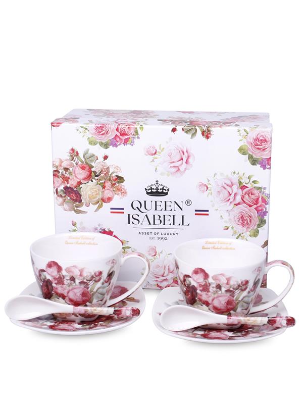 Kpl. Dwóch Filiżanek Z Podstawkami I Łyżeczkami