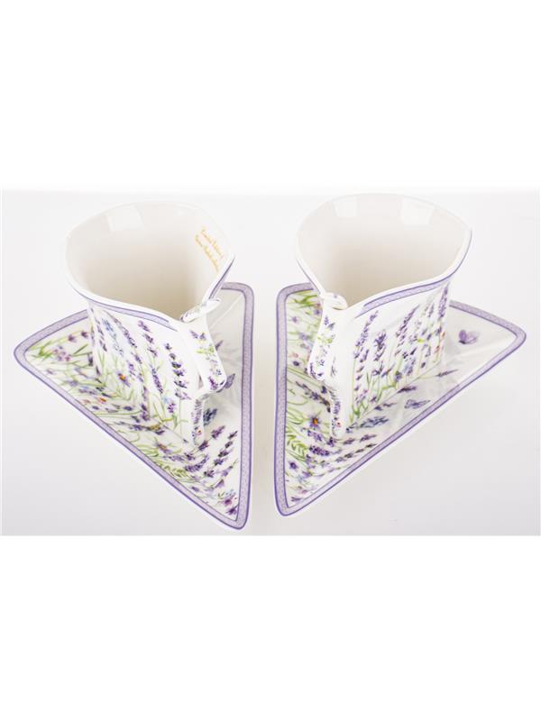 Kpl. Dwóch Filiżanek Z Podstawkami I Łyżeczkami