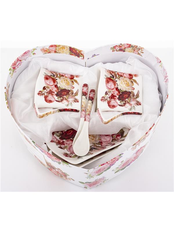 Kpl. Dwóch Filiżanek Z Podstawkami I Łyżkami