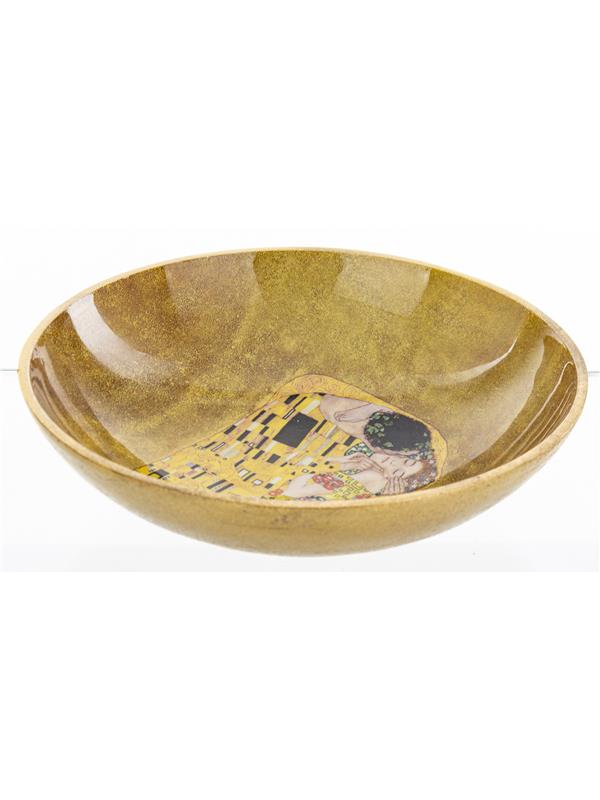 Skleda iz kovine z dekorjem Gustava Klimta Poljub