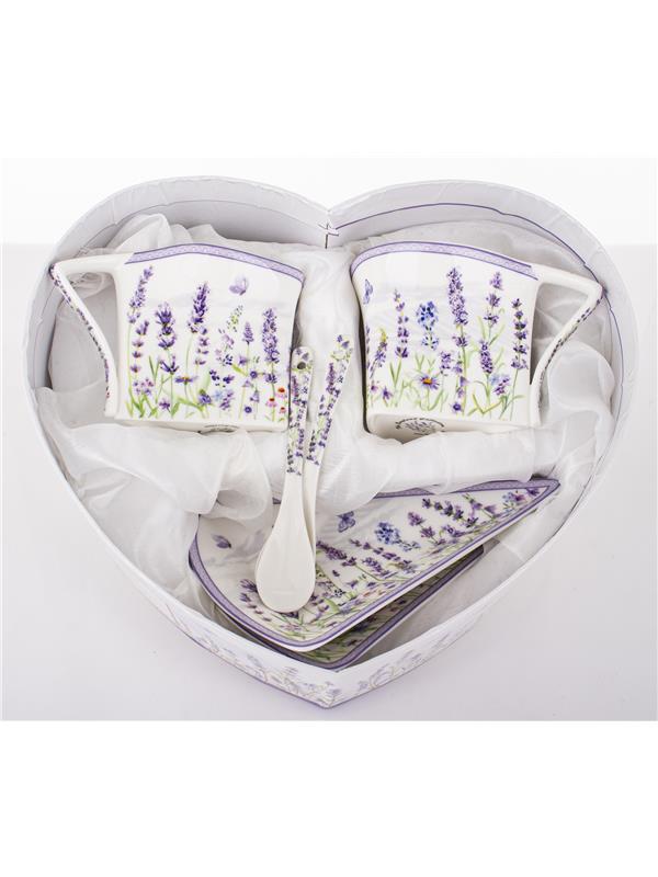 Kpl. Dwóch Filiżanek Z Podstawkami I Łyżeczkami