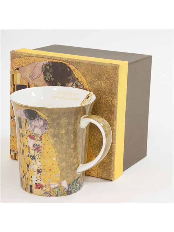 Lonček iz porcelana z dekorjem Klimt Poljub