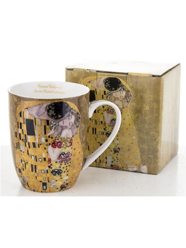 Lonček iz porcelana z dekorjem Klimt Poljub