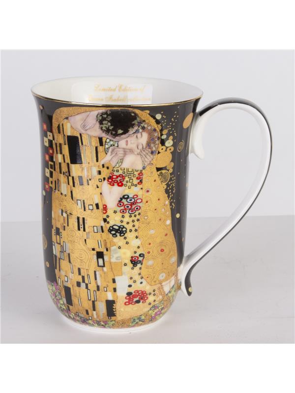 Lonček iz porcelana z dekorjem Klimt Poljub