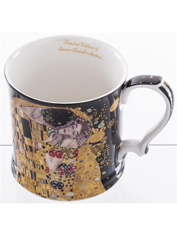 Lonček iz porcelana z dekorjem Klimt Poljub