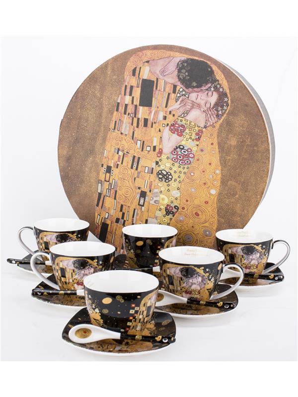 18 delni komplet za kavo-dekor Klimt Poljub