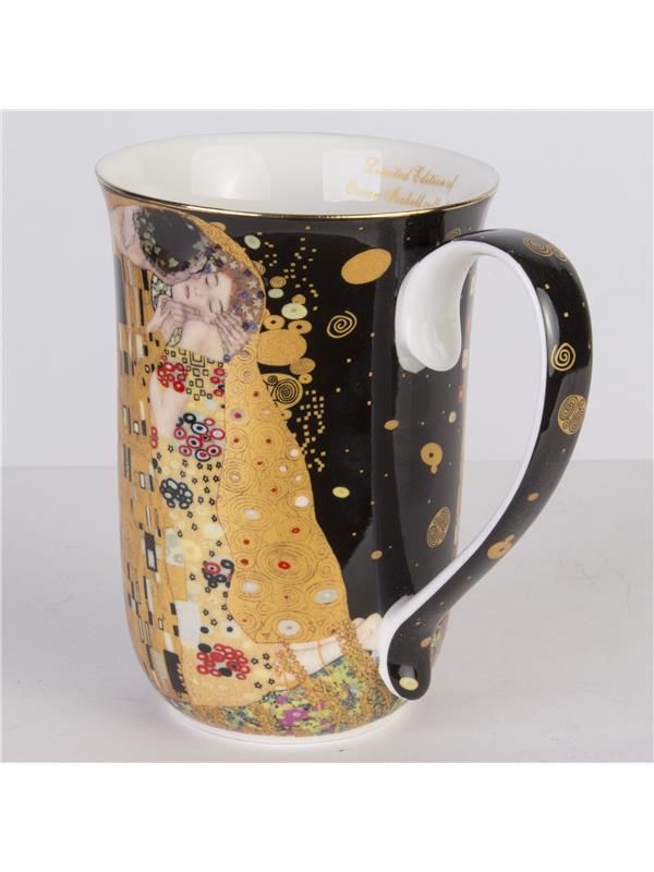 Lonček iz porcelana z dekorjem Klimt Poljub