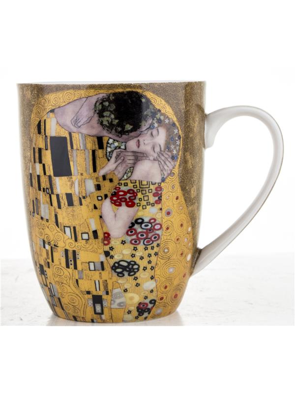 Lonček iz porcelana z dekorjem Klimt Poljub