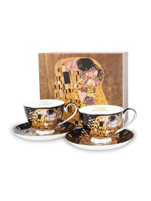 Porcelan-komplet za kavo-dekor Klimt Poljub