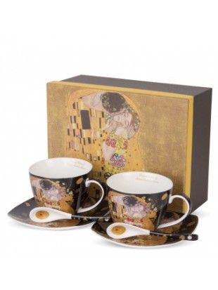 Porcelan-komplet za kavo- dekor Klimt Poljub