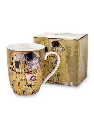 Lonček iz porcelana z dekorjem Klimt Poljub