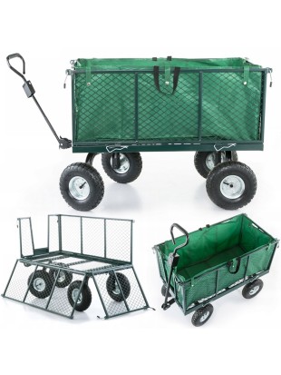 Garden trolley with mesh fence and tarpaulin 450