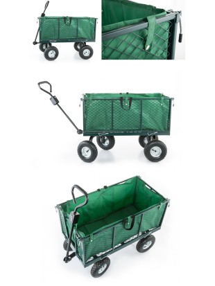 Garden trolley with mesh fence and tarpaulin 450