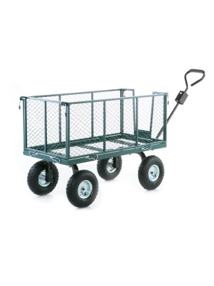 Garden trolley with mesh fence and tarpaulin 450