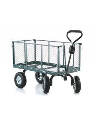 Garden trolley with mesh fence and tarpaulin 450